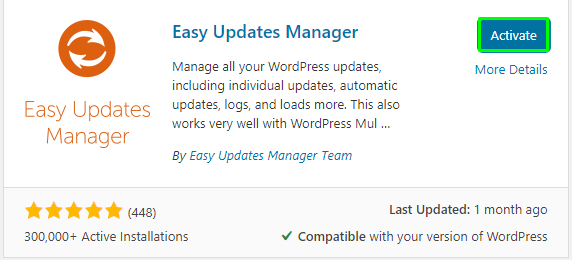Activate Easy Updates Manager