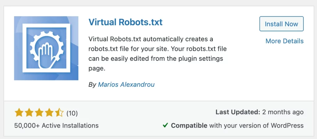 Edit robots.txt - Edit the file via plugin