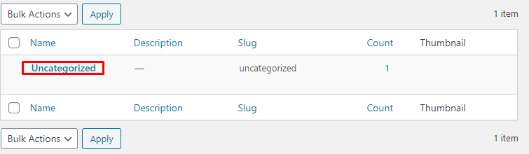 Uncategorized - delete category wordpress