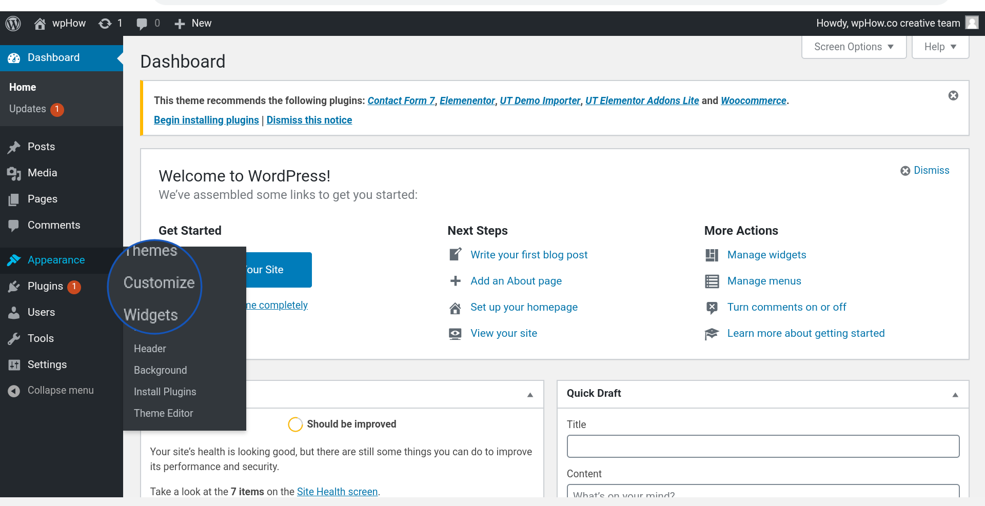 customizer-7 - changing footer in wordpress