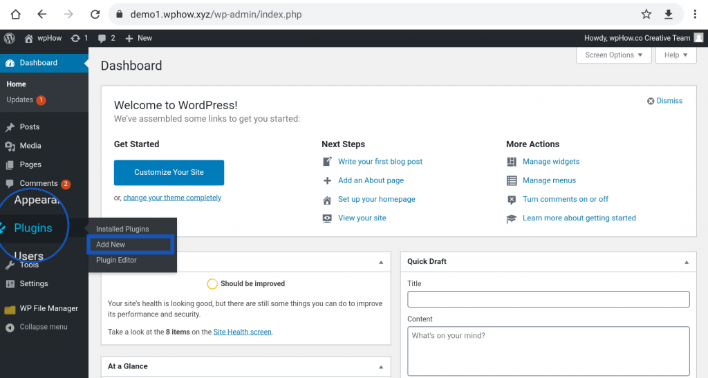 how to add plugin wordpress