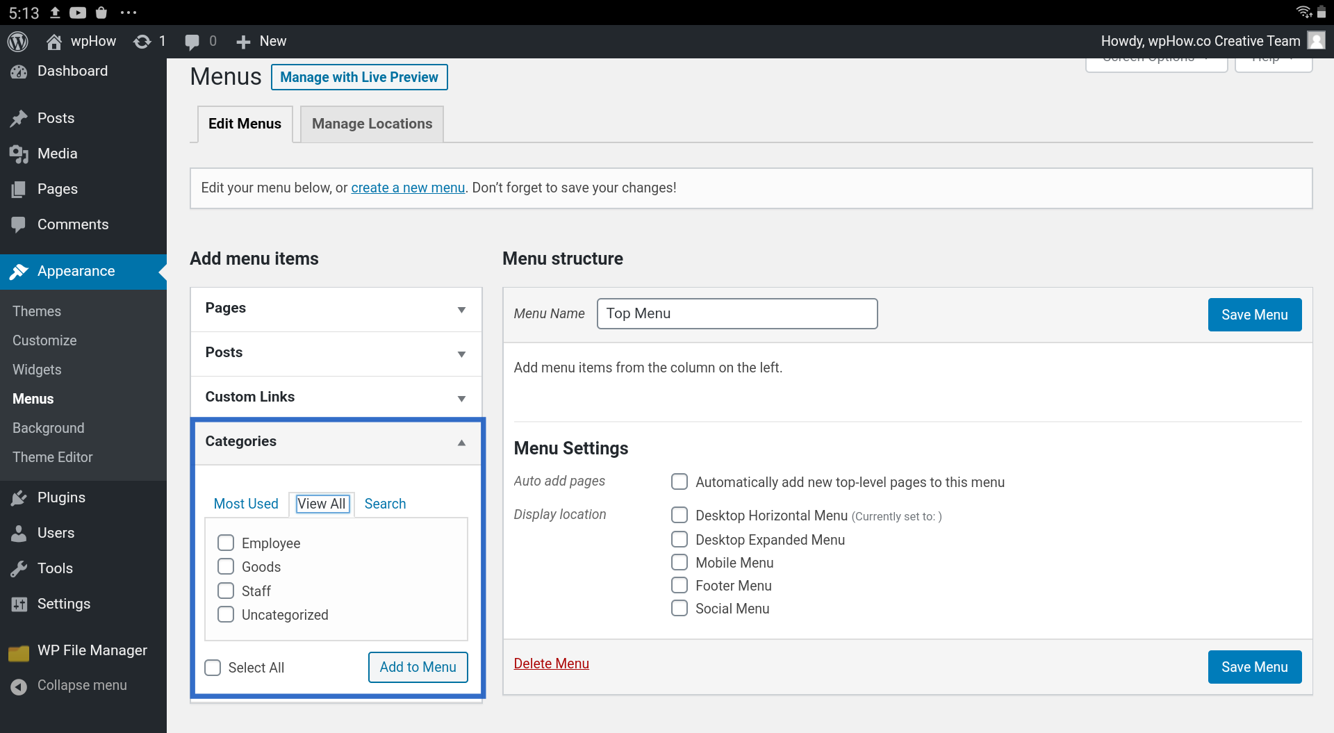 How to Create a Custom Menu in WordPress? (7 Easy Steps) - wpHow