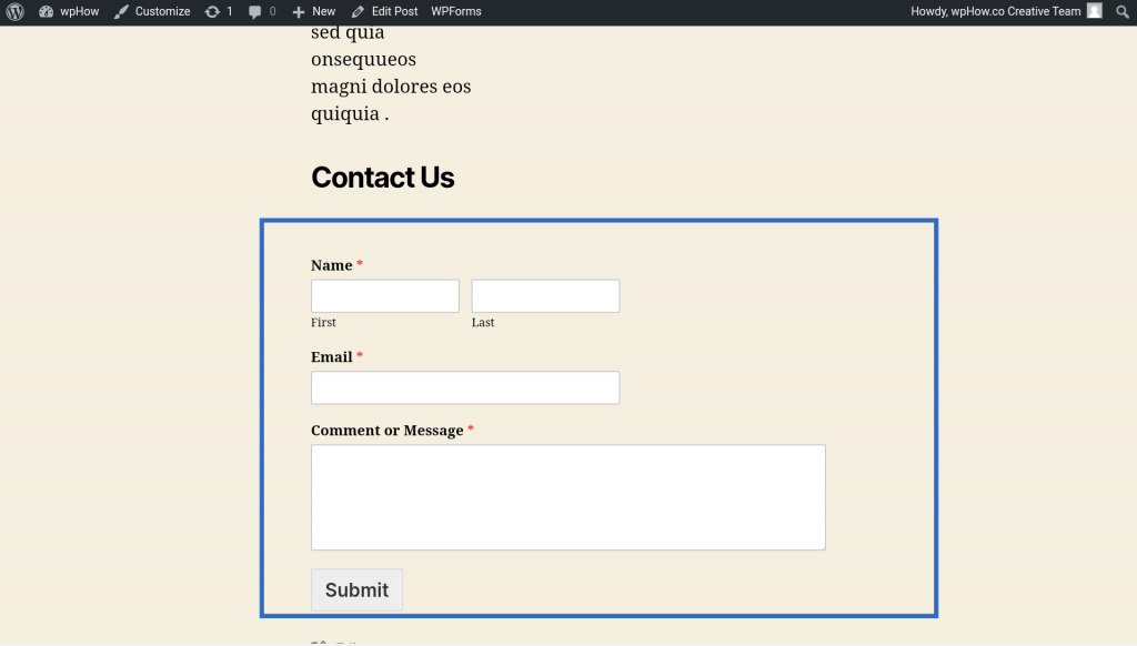 How To Add A Contact Form In Wordpress Easy Steps Wphow