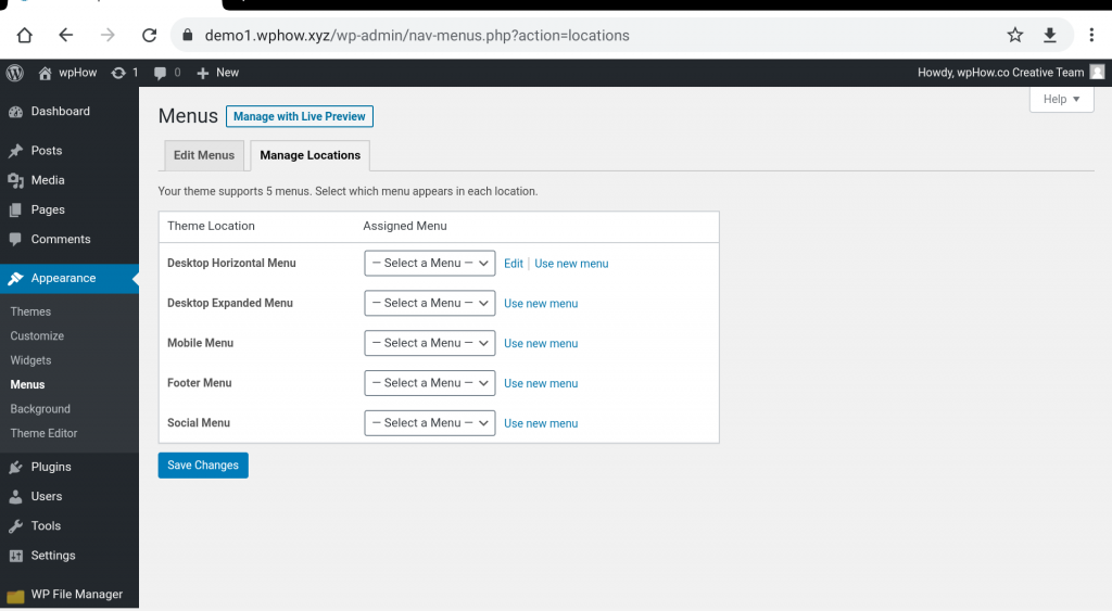 Create a Custom Menu in WordPress - navigation menu wordpress