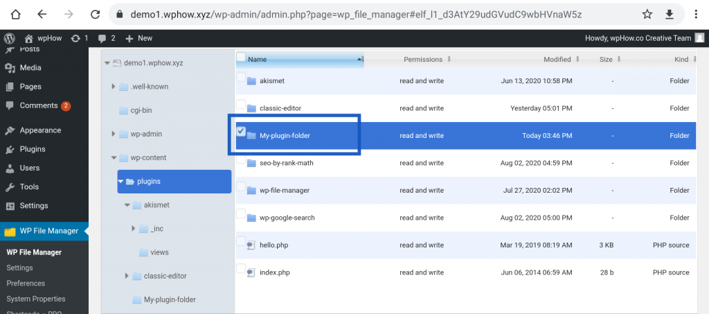 wordpress plugins menu