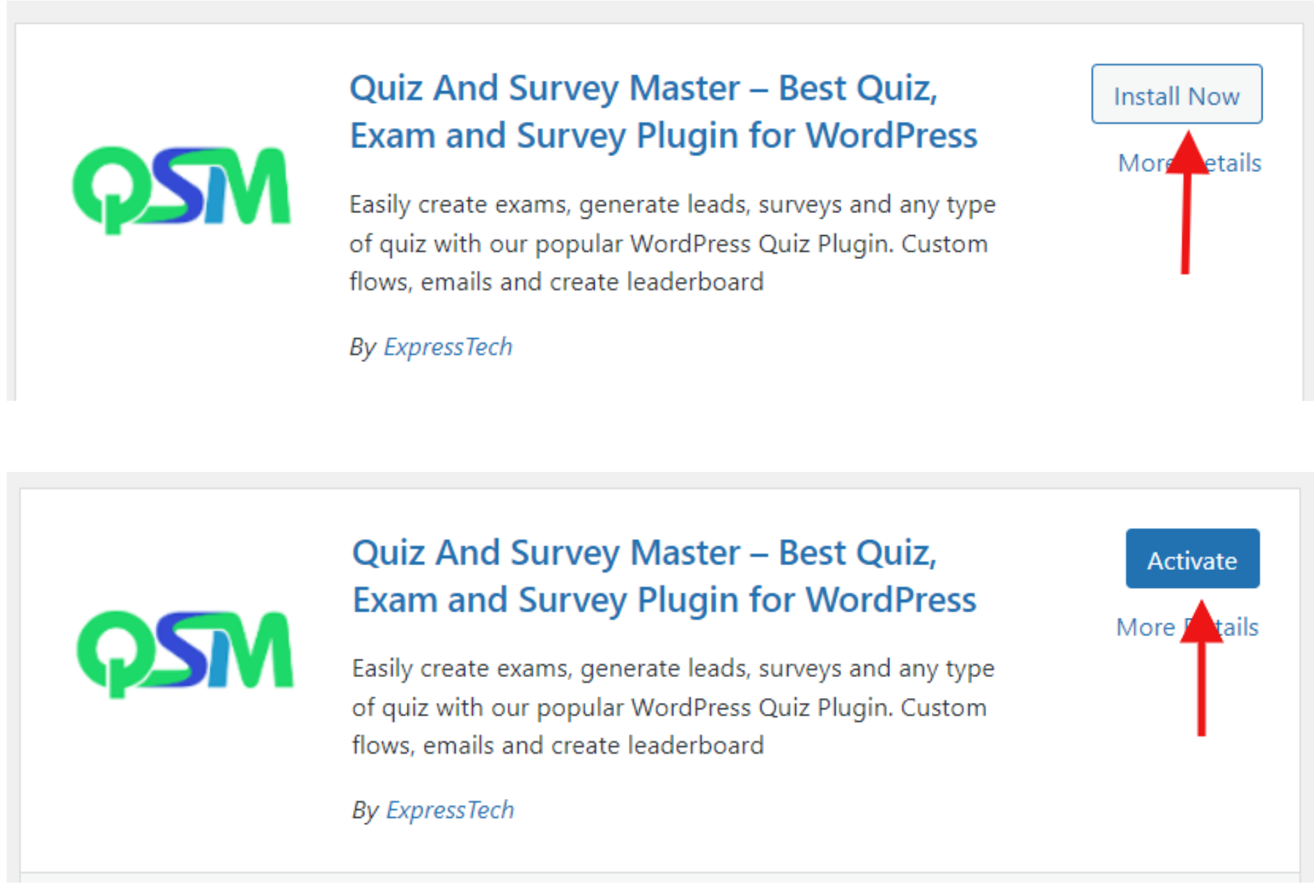 Create a quiz- Download and activate QSM