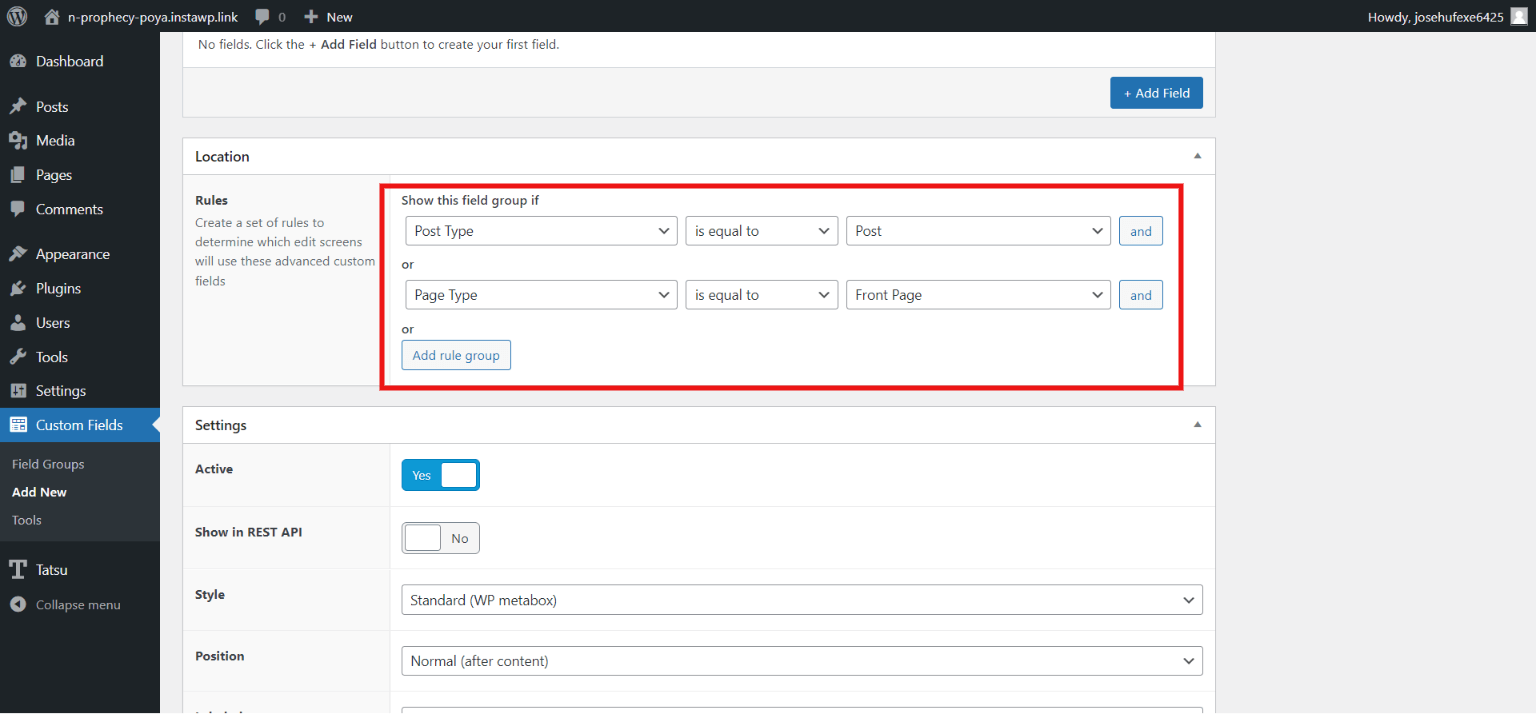 ACF with Page Builder - Post and Page Type