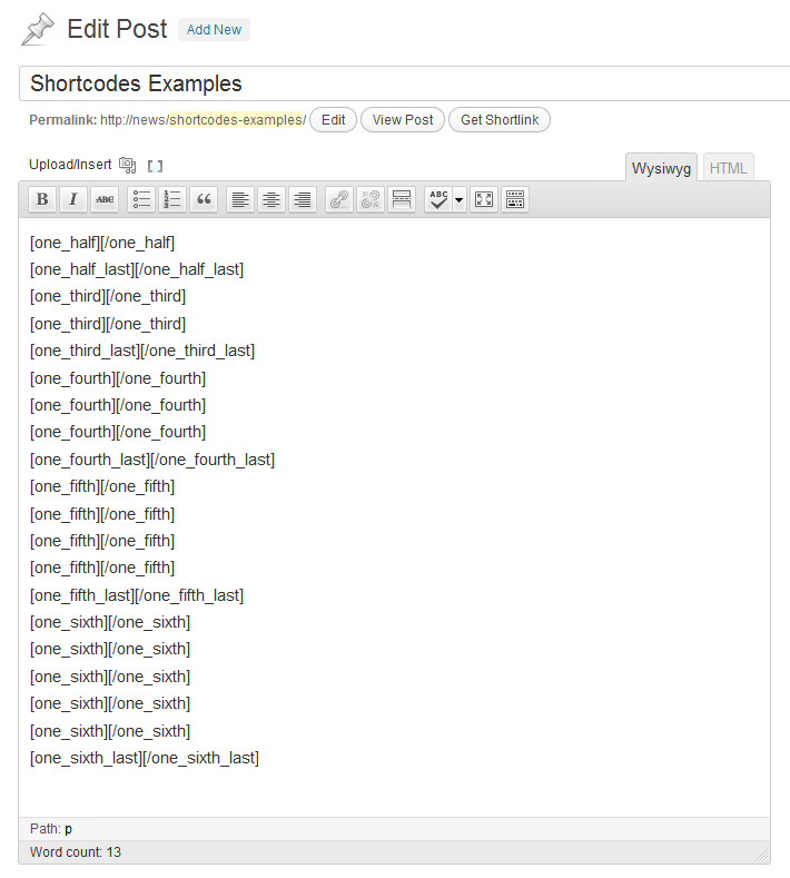 columns to a WordPress- column shortcode edit - how to make two columns in wordpress