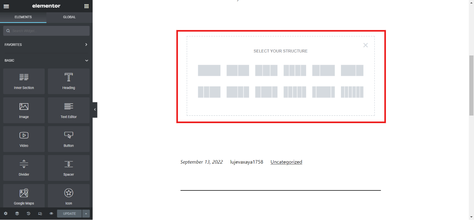 columns to a WordPress- select structure - wordpress page columns