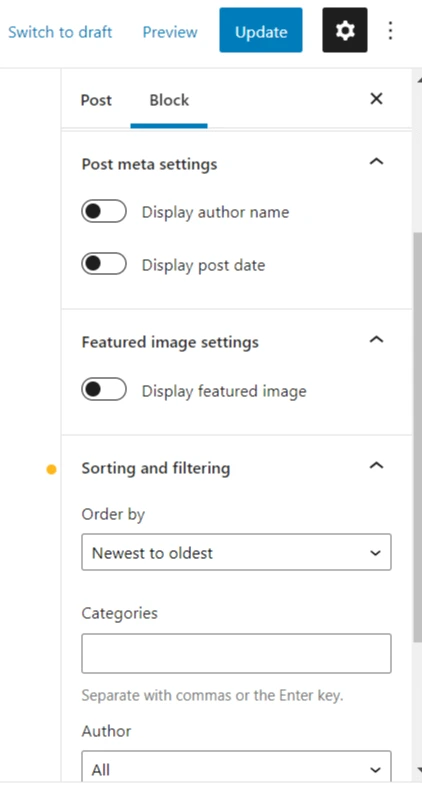 Display Recent Posts in WordPress - Using Block Editor Sidebar