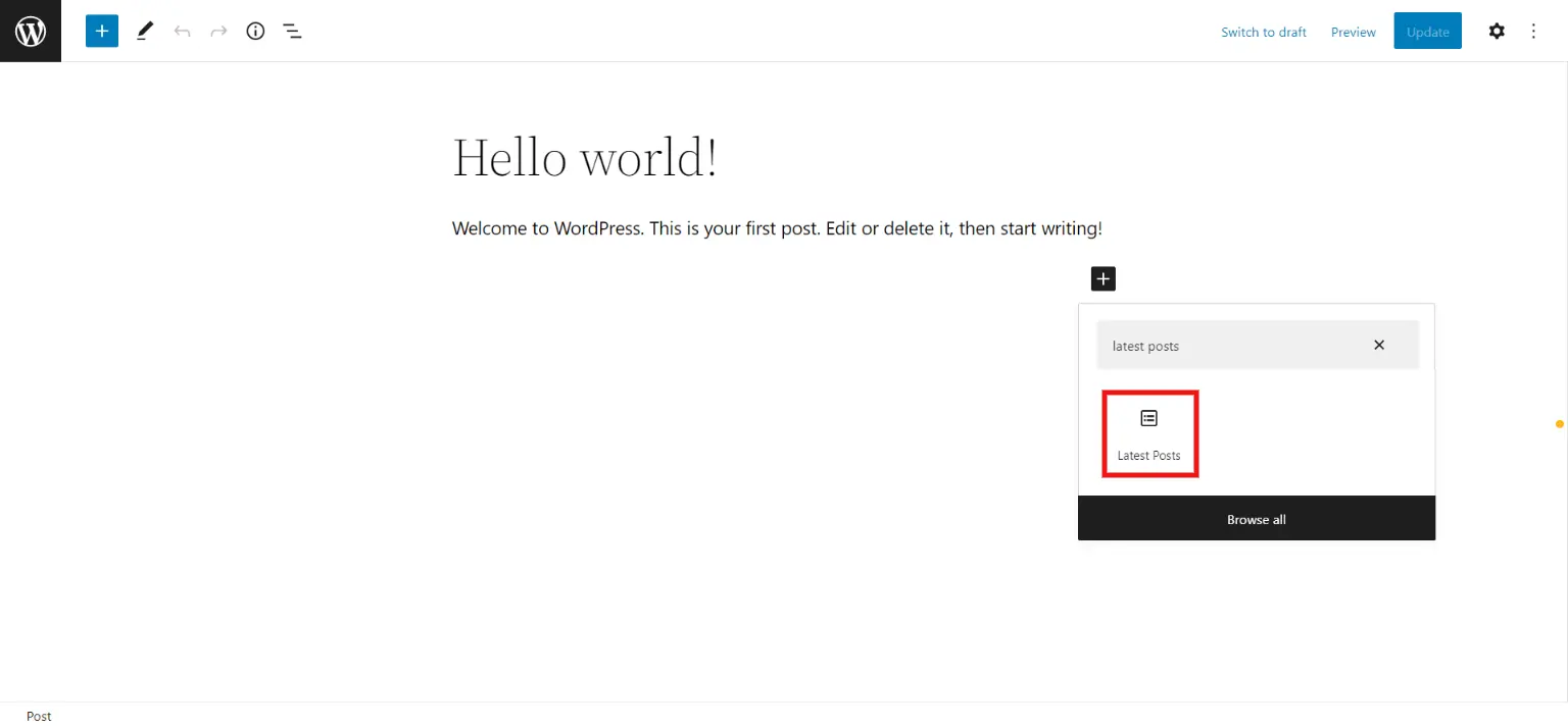 Display Recent Posts in WordPress - Using Block Editor