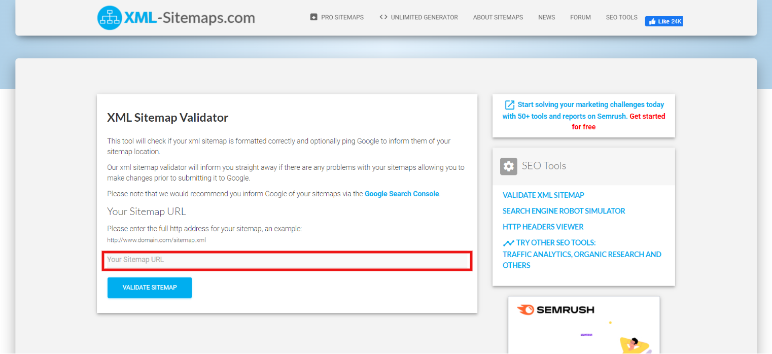 sitemap for a wordpress - validate xml code