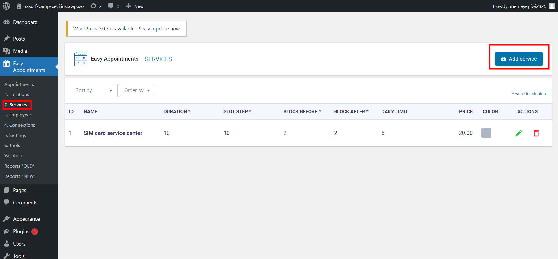 Appointment Booking in WordPress - Add services - scheduling wordpress plugin