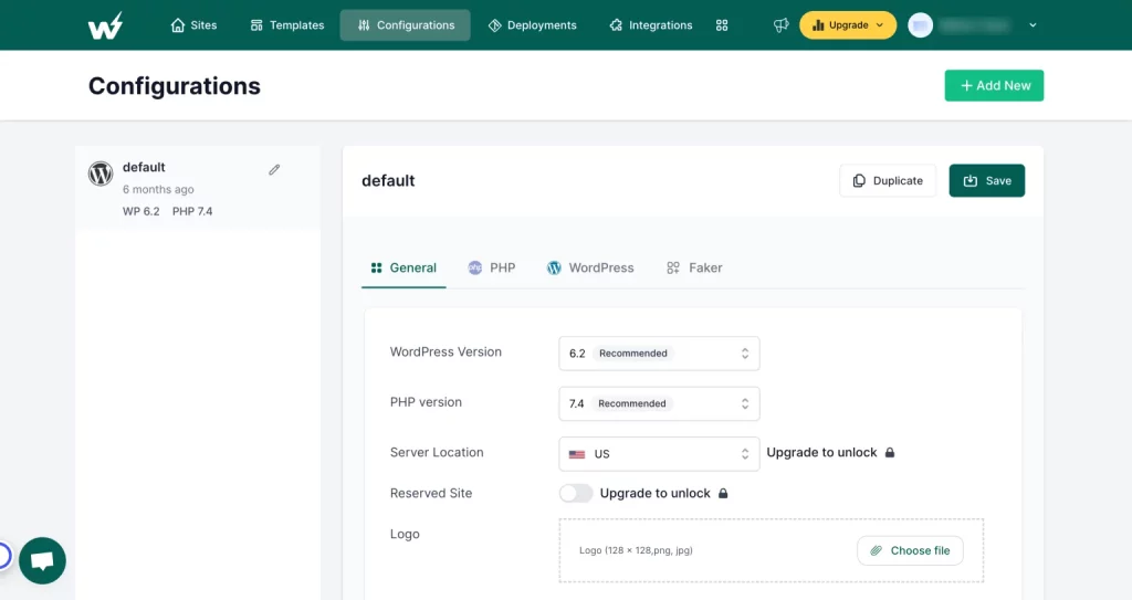 WordPress Sandbox - Configurations