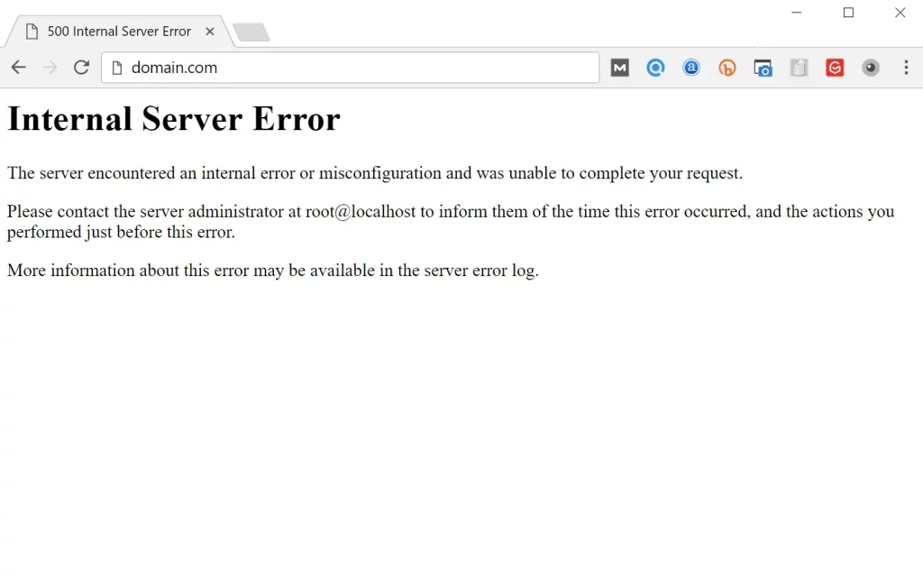 Common WordPress Errors - Internal Server Error