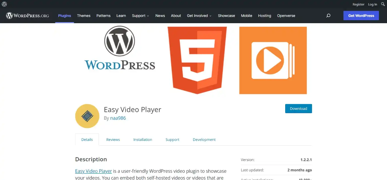 embed a video on WordPress- easy video player