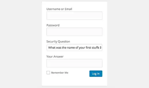 How to Add Security Questions to WordPress Login Screen - Login Screen