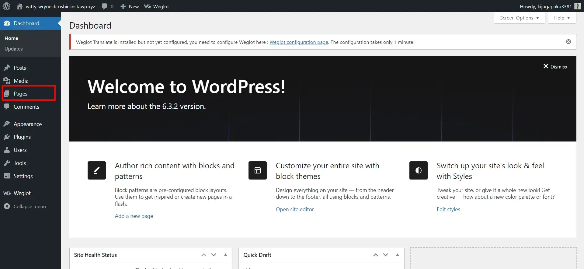 Lead generation in WordPress - Add page