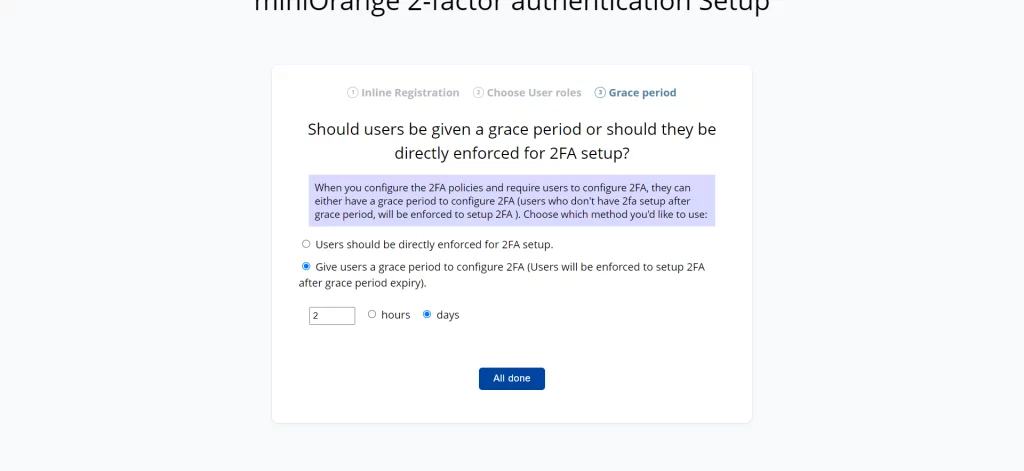 two-factor authentication in WordPress- Set Grace