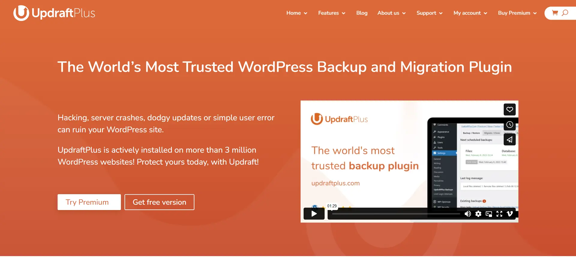 WordPress Backup Plugins - Updraft