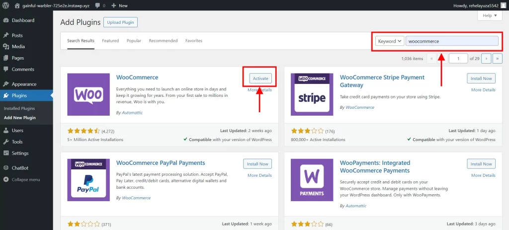 Woocommerce With WordPress - Install and activate WooCommerce