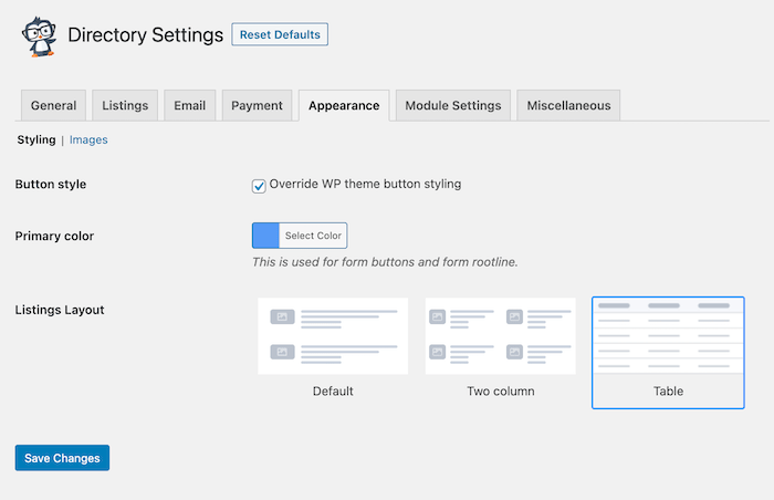 Create a WordPress Link Directory  - Appearance