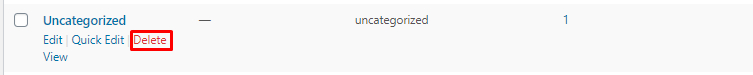 Uncategorized Deleted - wordpress remove category