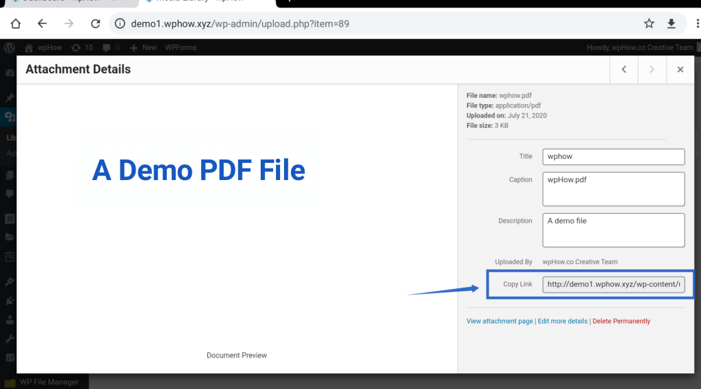 PDF download button using Elementor- Copy Link - elementor button link to another page