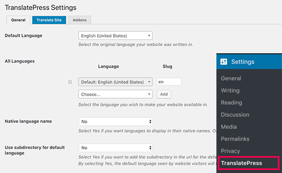 How to Add an easy WordPress language switcher - Configuration