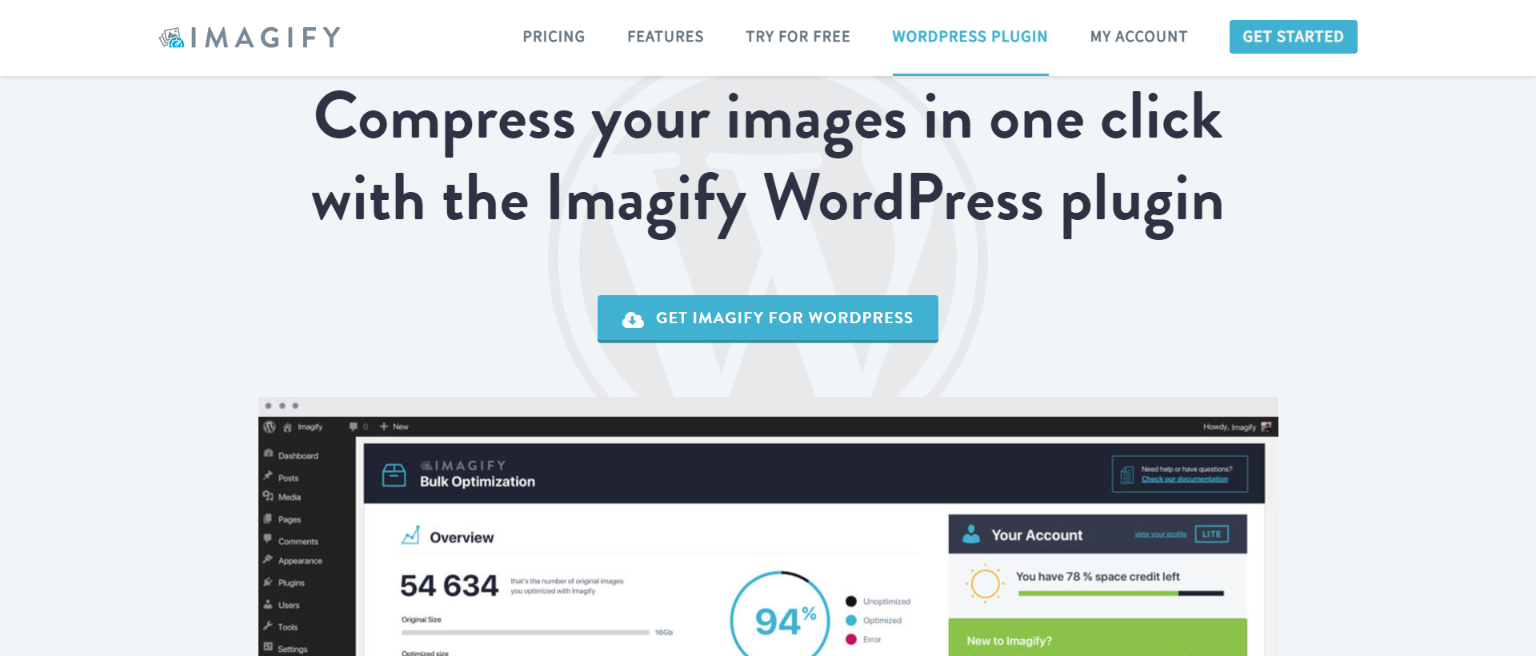 webP in WordPress- imagify