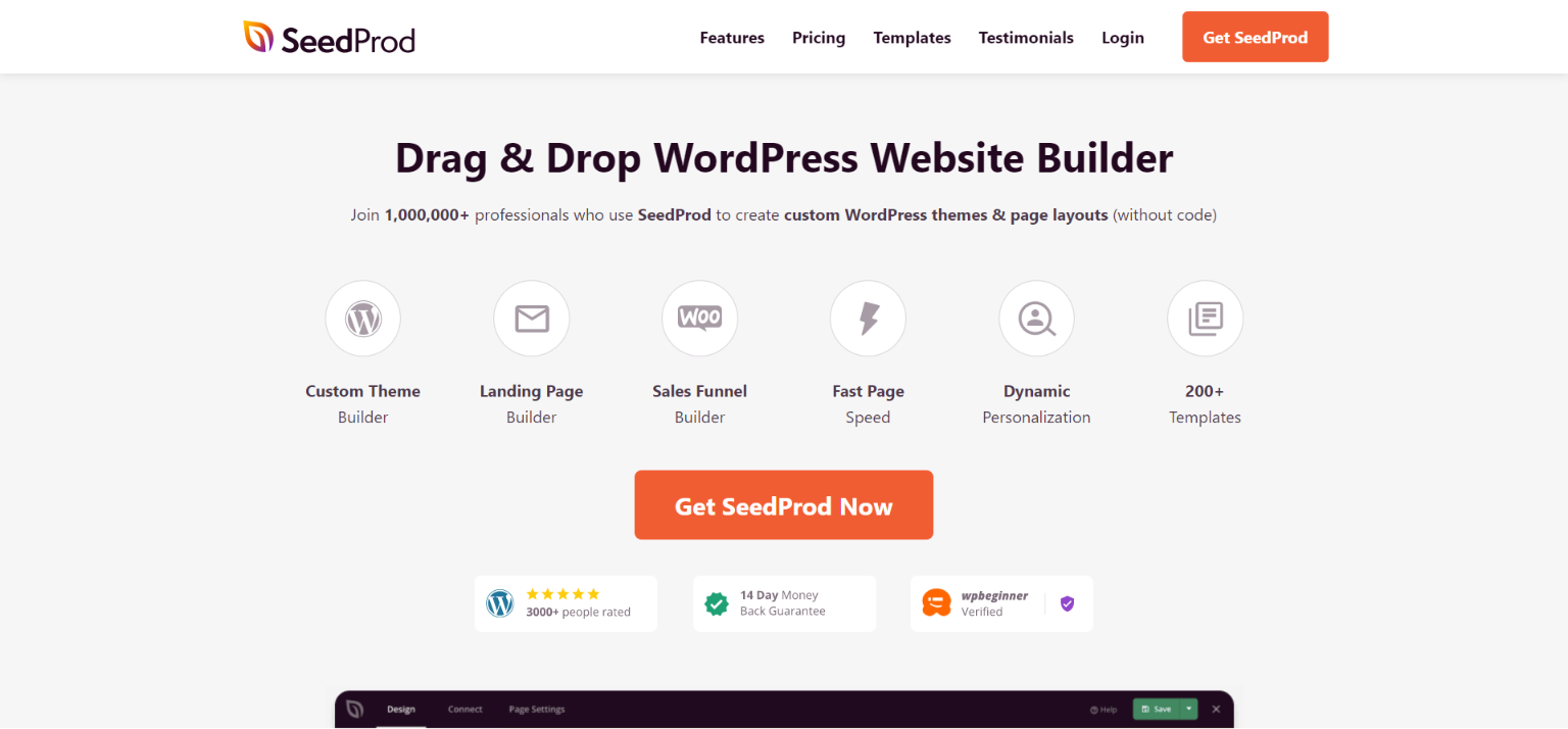 Drag and Drop Page Builder- SeedProd - drag and drop editor for WordPress