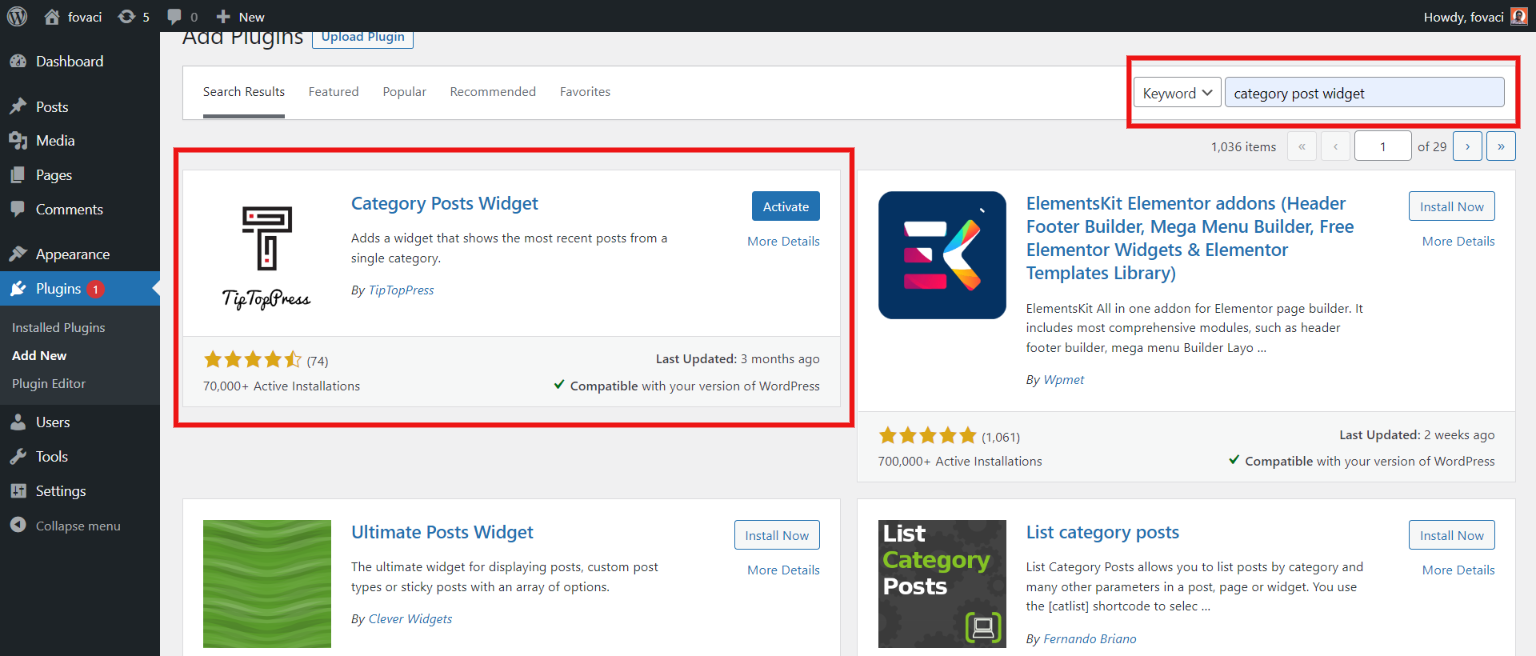 display recent posts in WordPress - category post widget plugin