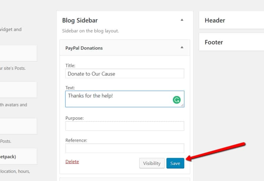 PayPal Donate Button in WordPress - customize the widget - paypal button for wordpress